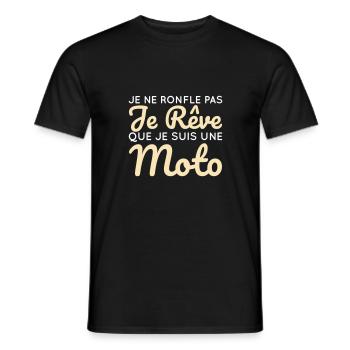 Je ne ronfle pas je rêve que je suis une moto - T-shirt homme - noir - Devant - AI Model Male 178 light (178cm)