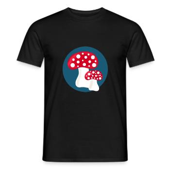 Toadstool, mushroom in the woods gift - Men's T-Shirt - black - Front - AI Model Male 178 light (178cm)