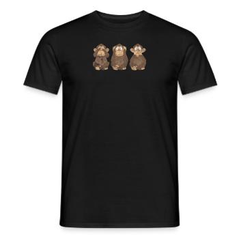 Monkey Gift Zoo Chimpanzee Gorilla Icon Comic - Men's T-Shirt - black - Front - AI Model Male 178 light (178cm)