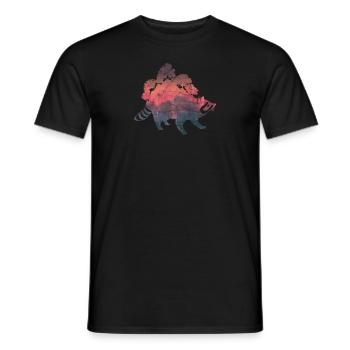 Raccoon silhouette gift wild animal color effect - Men's T-Shirt - black - Front - AI Model Male 178 light (178cm)