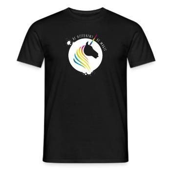 licorne arc-en-ciel licorne arc-en-ciel gay CSD cool LO - T-shirt homme - noir - Devant - AI Model Male 178 light (178cm)