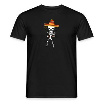 Squelette Mexique Sombrero Cadeau Chapeau De Fête Hochet - T-shirt homme - noir - Devant - AI Model Male 178 light (178cm)