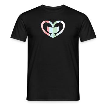 Herz Geschenk Delfin Liebe Tierliebe Ozean Urlaub - Männer T-Shirt - Schwarz - Vorne - AI Model Male 178 light (178cm)
