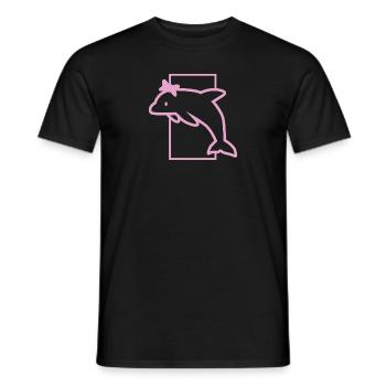 Maedchen gift dolphin bow pink pink party - Men's T-Shirt - black - Front - AI Model Male 178 light (178cm)