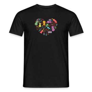 Music Violin Classical Gift Violin Musical Notes - Men's T-Shirt - black - Front - AI Model Male 178 light (178cm)