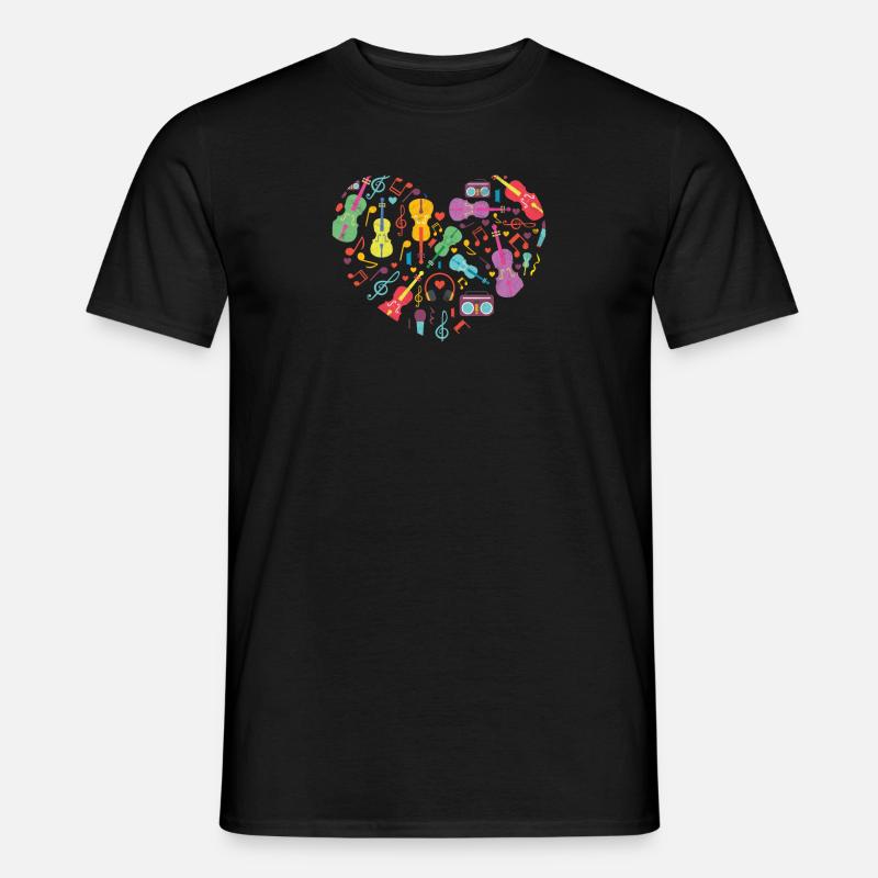 Music Violin Classical Gift Violin Musical Notes - Men’s T-shirt - black