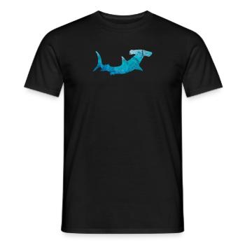 Shark gift hammerhead fish sea son zoo contour - Men's T-Shirt - black - Front - AI Model Male 178 light (178cm)