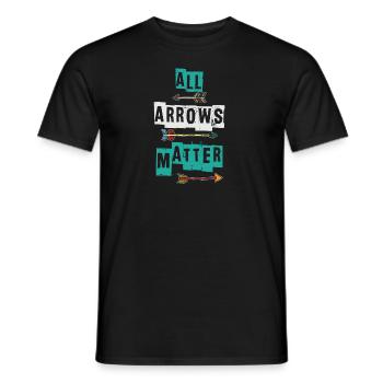 Pfeil - Männer T-Shirt - Schwarz - Vorne - AI Model Male 178 light (178cm)