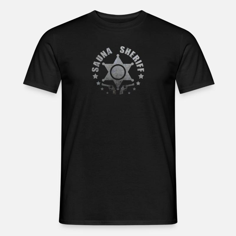 Sauna Sheriff - Männer T-Shirt - Schwarz