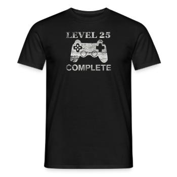 25 Jahre - 25. Geburtstag Level 25 Complete Shirt - Männer T-Shirt - Schwarz - Vorne - AI Model Male 178 light (178cm)