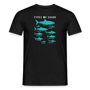 Types de cadeaux de chemise de requin styles de requin - T-shirt homme - noir - Devant - AI Model Male 178 light (178cm)