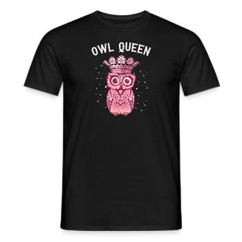 Owl Queen Owl Queen Owls Pink Pink Gift - Men's T-Shirt - black - Front - AI Model Male 178 light (178cm)