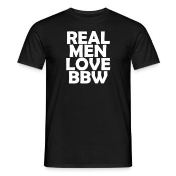 Real Men love bbw - T-shirt homme - noir - Devant - AI Model Male 178 light (178cm)