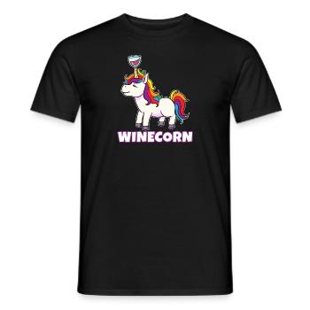 Unicorn Winecorn Unicorn Wine Drink Alcohol Colorful - Men's T-Shirt - black - Front - AI Model Male 178 light (178cm)