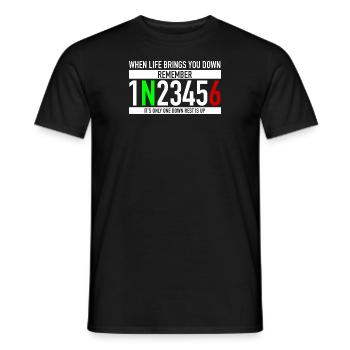When Life Brings You Down 1N23456 - Men's T-Shirt - black - Front - AI Model Male 178 light (178cm)