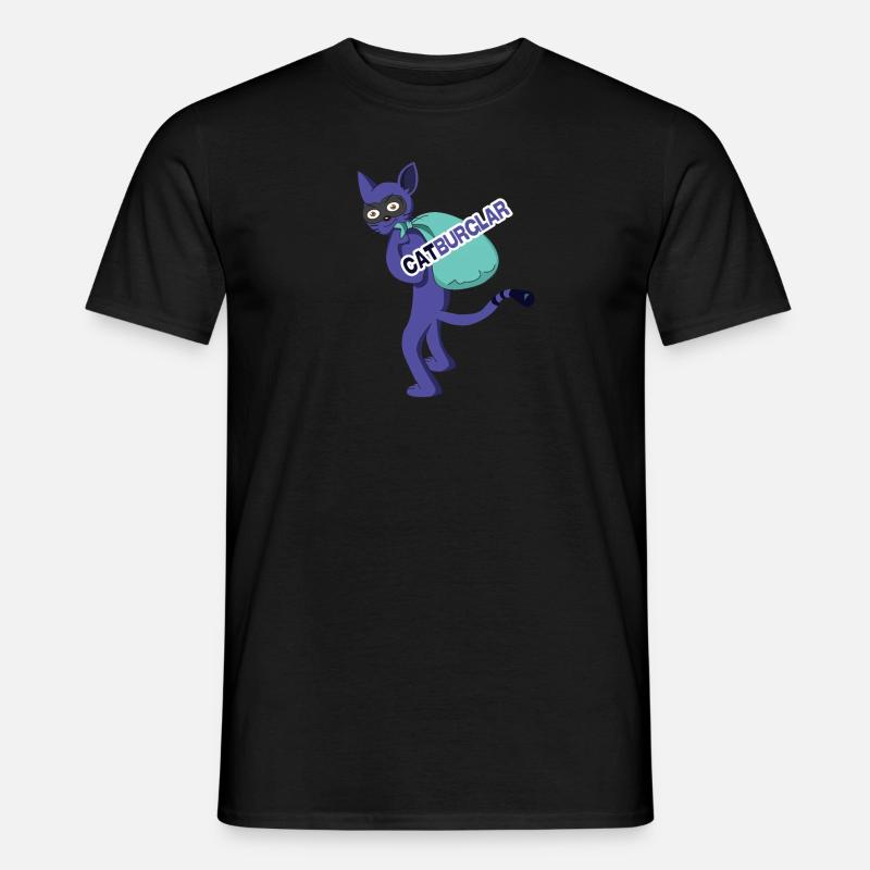 Katze Dieb Räuber Cat - Männer T-Shirt - Schwarz