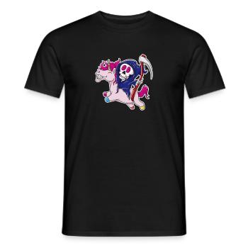 Grusel Einhorn Shirt - Männer T-Shirt - Schwarz - Vorne - AI Model Male 178 light (178cm)