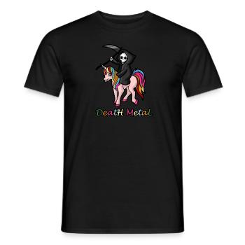 Death Metal Einhorn Skelett Sensenmann Geschenk - Männer T-Shirt - Schwarz - Vorne - AI Model Male 178 light (178cm)
