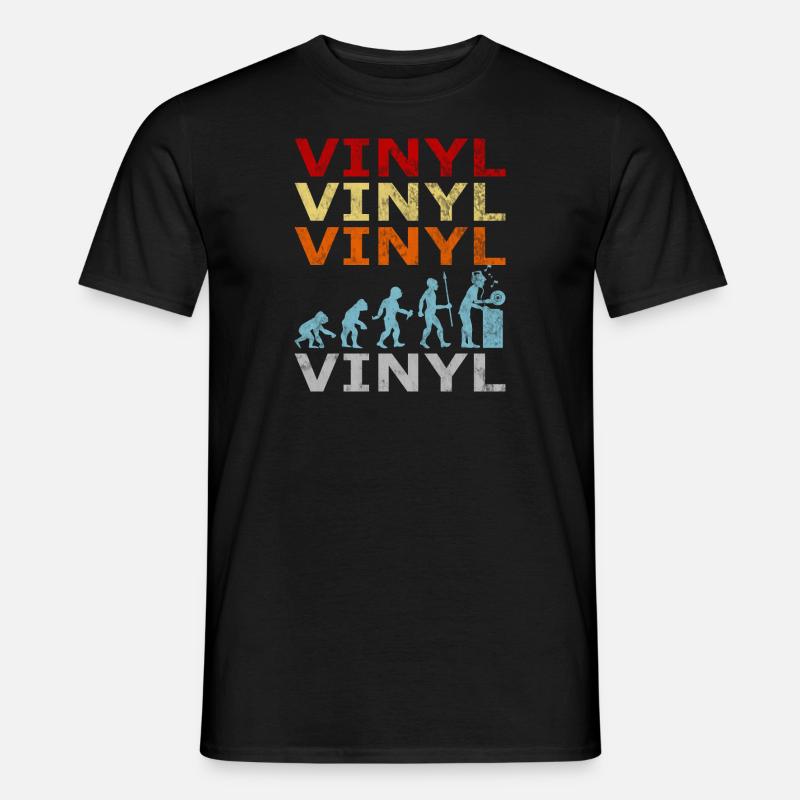 Disque Vinyle Retro Vintage Evolution DJ - T-shirt homme - noir
