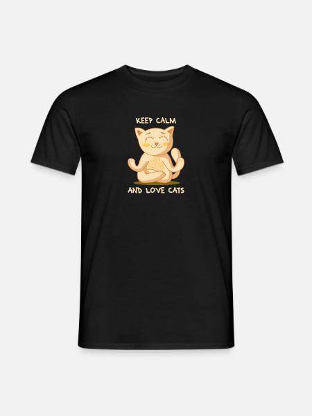 Gardez votre calme et aimez les chats cadeau chat chaton - T-shirt homme - noir