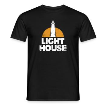 Bateau phare - T-shirt homme - noir - Devant - AI Model Male 178 light (178cm)