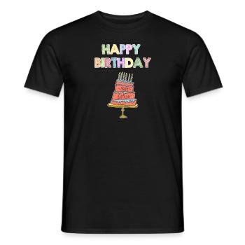 Feliz cumpleaños camisa niños - Camiseta hombre - negro - delante - AI Model Male 178 light (178cm)