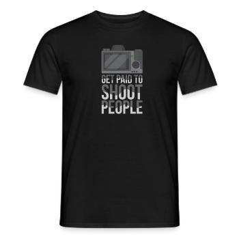 I get paid to shoot people - Männer T-Shirt - Schwarz - Vorne - AI Model Male 178 light (178cm)