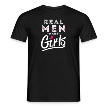 De vrais hommes font des filles - babylove - T-shirt homme - noir - Devant - AI Model Male 178 light (178cm)