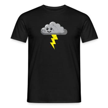 Storm cloud rain storm gift - Men's T-Shirt - black - Front - AI Model Male 178 light (178cm)