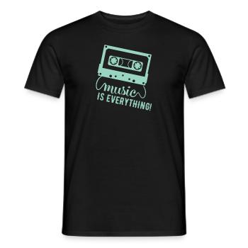 Cassette Music Is Everything - Men's T-Shirt - black - Front - AI Model Male 178 light (178cm)