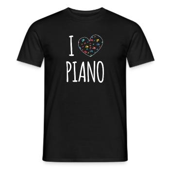 Piano Piano Player I Love Piano Shirt Gift - Men's T-Shirt - black - Front - AI Model Male 178 light (178cm)