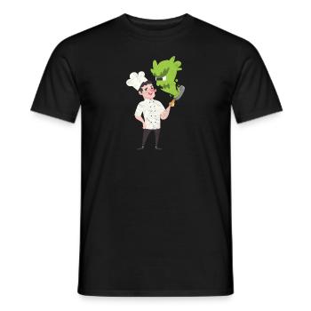 Chef Chef Pan Gift Comic Chef Hat Monster - Men's T-Shirt - black - Front - AI Model Male 178 light (178cm)