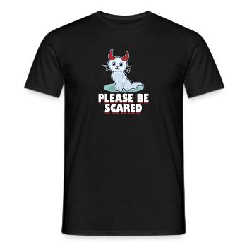Cat halloween devil horns scary gift idea - Men's T-Shirt - black - Front - AI Model Male 178 light (178cm)