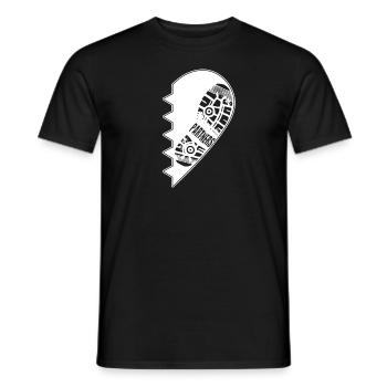 Jogger runner Partenaire en cours d'exécution look chemise cadeau - T-shirt homme - noir - Devant - AI Model Male 178 light (178cm)