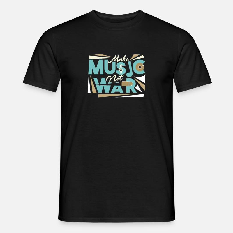 Make Music Not War - Männer T-Shirt - Schwarz