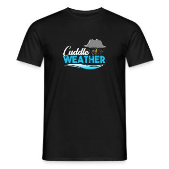 Cuddly Weather Rain Thunderstorm Kuscheldecke - Men's T-Shirt - black - Front - AI Model Male 178 light (178cm)
