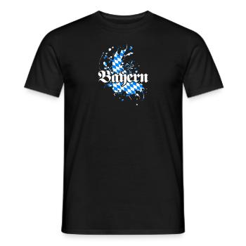 Bayern, Bayern Flagge, blau weiß, - Männer T-Shirt - Schwarz - Vorne - AI Model Male 178 light (178cm)