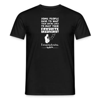 Saxophonist Husband Married Music Band - Men's T-Shirt - black - Front - AI Model Male 178 light (178cm)