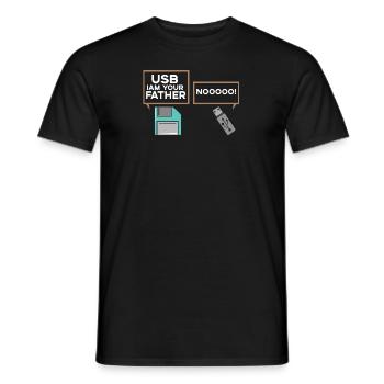 USB I am Your Father Nerd Computer IT Geek - Männer T-Shirt - Schwarz - Vorne - AI Model Male 178 light (178cm)