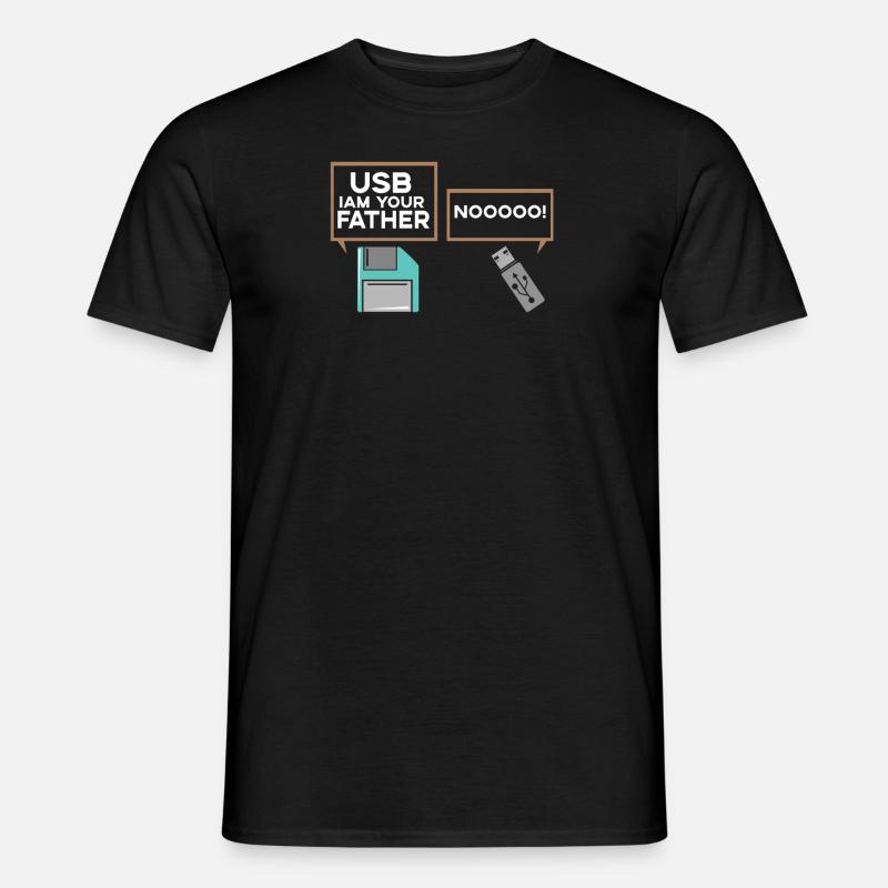 USB I at Your Father Nerd Computer IT Geek - Men’s T-shirt - black