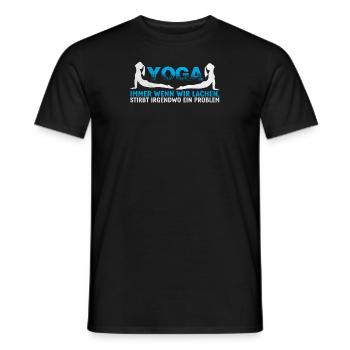 Yoga: rire pour la vie - T-shirt homme - noir - Devant - AI Model Male 178 light (178cm)