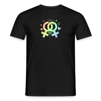 Lesbian Love Rainbow - Men's T-Shirt - black - Front - AI Model Male 178 light (178cm)