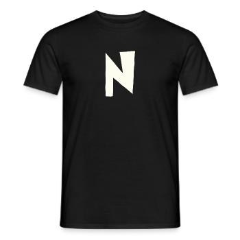 Lettre n - T-shirt homme - noir - Devant - AI Model Male 178 light (178cm)