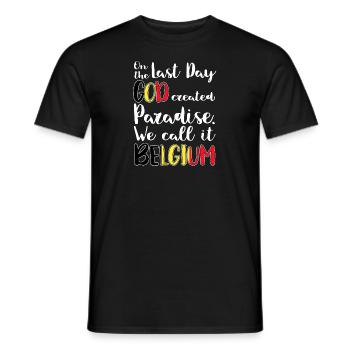 Cadeau de bannière drapeau roumain roumain Belgique - T-shirt homme - noir - Devant - AI Model Male 178 light (178cm)