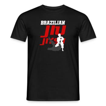 BJJ Jiu Jitsu brésilien - T-shirt homme - noir - Devant - AI Model Male 178 light (178cm)