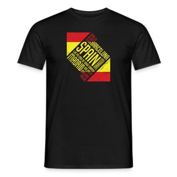 Gift Spain Madrid Barcelona Holiday Malaga - Men's T-Shirt - black - Front - AI Model Male 178 light (178cm)