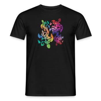 Cadeau de tortue mer des Caraïbes vacances océan mer - T-shirt homme - noir - Devant - AI Model Male 178 light (178cm)