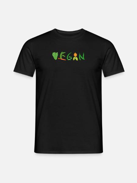 Vegan Vegetable Gift - Männer T-Shirt - Schwarz