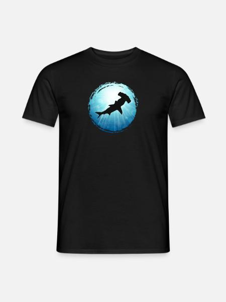Chemise de plongée avec requin marteau et requin marteau - T-shirt homme - noir