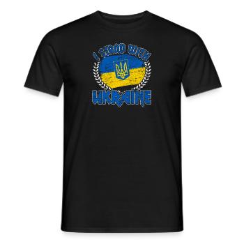 Idée cadeau cadeau bannière bannière Ukraine - T-shirt homme - noir - Devant - AI Model Male 178 light (178cm)
